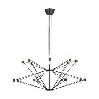 Buy dark-bronze-and-frosted-shade Lassell Outdoor (Damp) Chandelier by Visual Comfort Modern