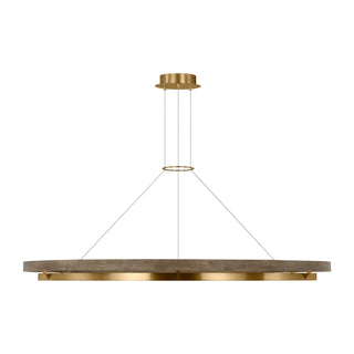 Buy matte-black-weathered-oak-wood-and-woven-natural-shade Grace Outdoor (Damp) Chandelier by Visual Comfort Modern
