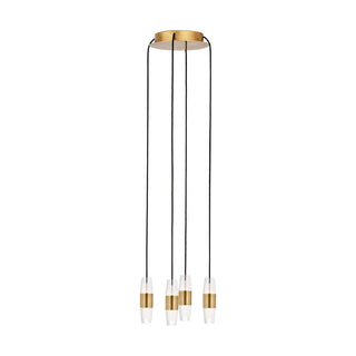Buy natural-brass-and-clear-shade Lassell Outdoor (Damp) Chandelier by Visual Comfort Modern