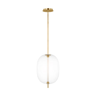 Buy natural-brass-with-clear-glass-and-clear-shade Heian Outdoor (Damp) Pendant by Visual Comfort Modern
