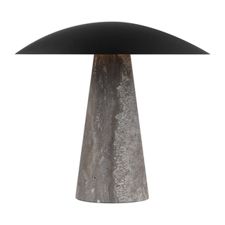 Buy dark-bronze-dark-travertine-and-metal-shade Aegis Table Accent Lamp by Visual Comfort Modern