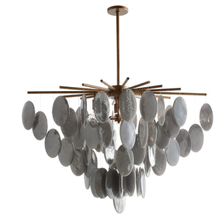 Buy antique-brass-smoke-luster-antique-brass Tiffany Outdoor (Damp) Chandelier by Arteriors