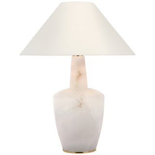 Buy alabaster-with-7-x-23-75-x-13-5-linen-glass Paros Table Lamp by Visual Comfort Signature