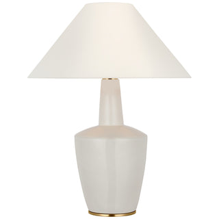 Buy ivory-with-7-x-23-75-x-13-5-linen-glass Paros Table Lamp by Visual Comfort Signature