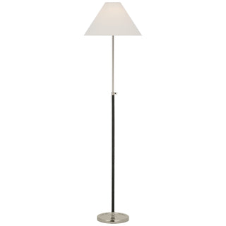Buy polished-nickel-and-black-rattan-with-4-x-14-75-x-10-linen-glass Basden Floor Lamp by Visual Comfort Signature