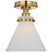 Antique-Burnished Brass with White Glass Glass and White Shade