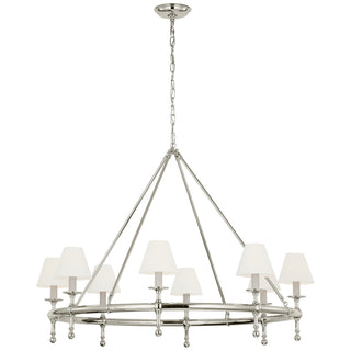 Buy polished-nickel-with-3-x-6-x-5-linen-glass Classic Chandelier by Visual Comfort Signature