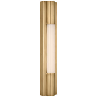 Buy hand-rubbed-antique-brass-with-white-glass-glass-and-white-shade Ellington Outdoor (Wet) Sconce by Visual Comfort Signature