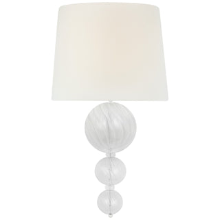 Buy plaster-white-and-clear-swirled-glass-and-white-shade Talia Outdoor (Damp) Sconce by Visual Comfort Signature