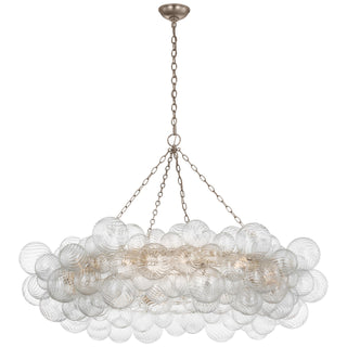 Buy burnished-silver-leaf-and-clear-swirled-glass Talia Outdoor (Damp) Chandelier by Visual Comfort Signature