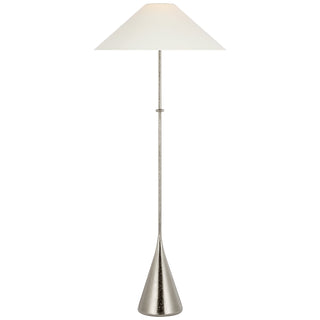 Buy museum-nickel-with-5-5-x-26-x-13-5-linen-glass Zealous Floor Lamp by Visual Comfort Signature