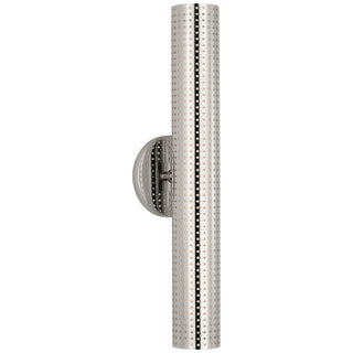 Buy polished-nickel-with-white-glass-glass-and-metal-shade Precision Outdoor (Damp) Sconce by Visual Comfort Signature