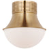 Antique Burnished Brass with White Glass Glass and White Shade