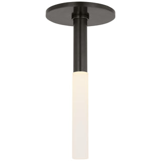 Buy bronze-with-etched-crystal-glass-and-frosted-shade Rousseau Outdoor (Damp) Flush Mount Ceiling Light by Visual Comfort Signature