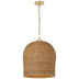 Soft Brass with Natural Wicker Glass and Woven/Natural Shade