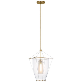 Buy antique-burnished-brass-with-clear-glass-glass-and-clear-shade Ovalle Outdoor (Damp) Lantern by Visual Comfort Signature
