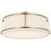 Hand-Rubbed Antique Brass with Linen and Frosted Acrylic Glass and Frosted Shade