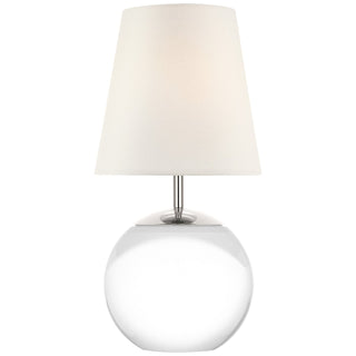 Buy crystal-with-4-x-6-x-6-linen-glass-and-natural-cream-shade Terri Outdoor (Damp) Lamp by Visual Comfort Signature