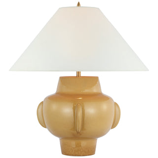 Buy light-honey-with-7-x-23-75-x-13-5-linen-glass Cap-Ferrat Table Lamp by Visual Comfort Signature