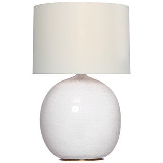 Buy crackled-ivory-with-17-x-17-5-x-12-linen-glass Sao Paulo Table Lamp by Visual Comfort Signature