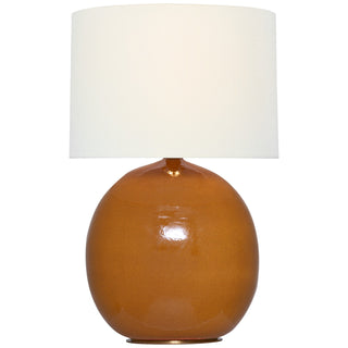 Buy crackled-sienna-with-17-x-17-5-x-12-linen-glass Sao Paulo Table Lamp by Visual Comfort Signature