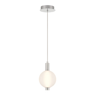 Buy polished-nickel-with-ribbed-globe-white-glass-glass-and-opal-shade Palmas Pendant by Eurofase
