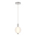 Polished Nickel with Ribbed Globe White Glass Glass and Opal Shade