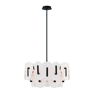 Buy black-with-white-glass-round-pane-shade-glass-and-white-shade Nuvola Chandelier by Eurofase