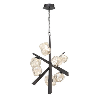 Buy graphite-with-organic-amber-glass-glass-and-smoke-shade Thorah Chandelier by Eurofase