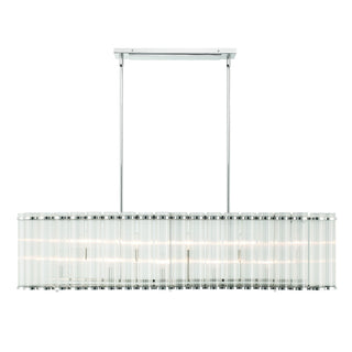 Buy polished-nickel-with-cylindrical-ribbed-glass-glass Glasbury Chandelier by Eurofase
