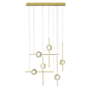 Buy gold-with-clear-glass-globe-shade-glass-and-clear-shade Barletta Chandelier by Eurofase