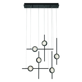 Buy black-with-clear-glass-globe-shade-glass Barletta Chandelier by Eurofase