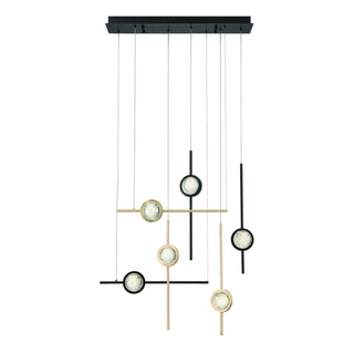 Buy gold-black-with-clear-glass-globe-shade-glass-and-clear-shade Barletta Chandelier by Eurofase