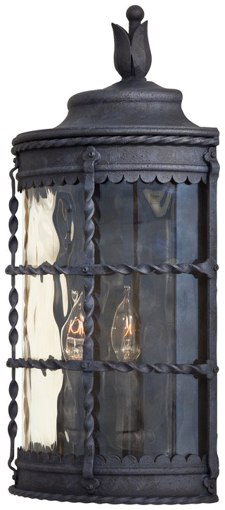 Buy spanish-iron-with-champagne-glass-and-beige-tan-shade Mallorca Outdoor (Wet) Lantern by Minka-Lavery