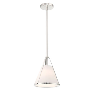 Buy polished-nickel-and-white-shade Fulton Pendant by Crystorama