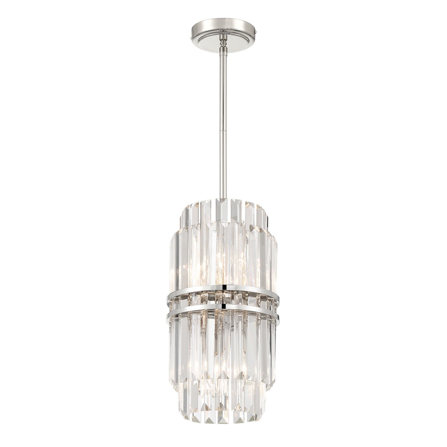 Crystorama - HAY-1401-PN - Four Light Pendant - Hayes - Polished Nickel from Lighting & Bulbs Unlimited in Charlotte, NC