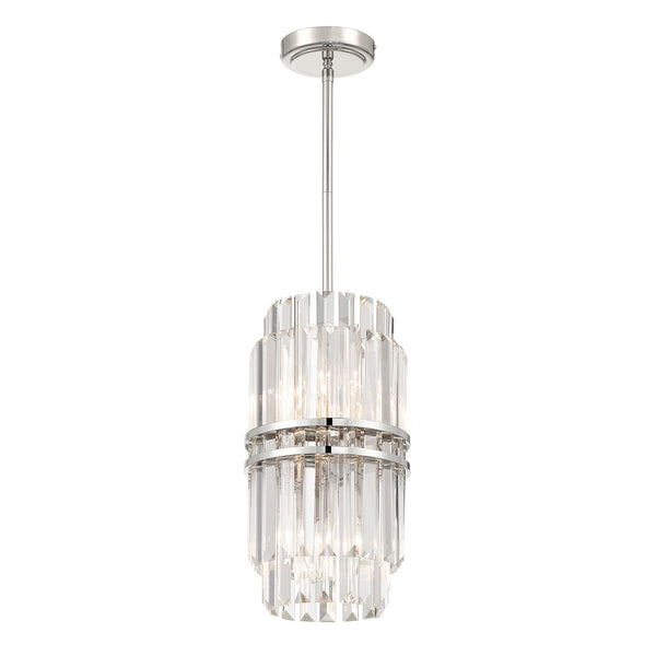 Crystorama - HAY-1401-PN - Four Light Pendant - Hayes - Polished Nickel from Lighting & Bulbs Unlimited in Charlotte, NC
