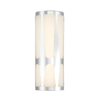 Buy polished-chrome-with-glass-glass-and-white-shade Royston Outdoor (Damp) Sconce by Crystorama