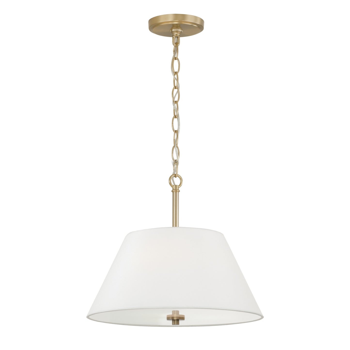 Parson Semi-Flush Mount Ceiling Light by Capital Lighting – Lights: 3 Light (15.00"L x 15.00"W x 13.25"H) – Finish: Matte Brass with Soft White Fabric Bolt-On Shade Glass and White Shade – Capital Lighting-353231MA