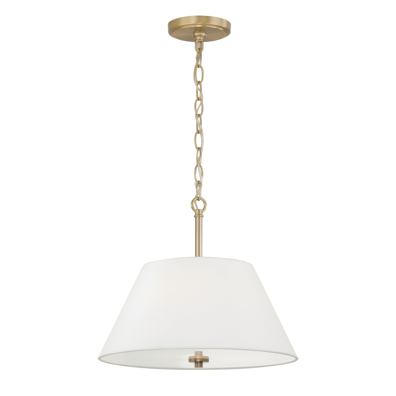 Parson Semi-Flush Mount Ceiling Light by Capital Lighting – Lights: 3 Light (15.00"L x 15.00"W x 13.25"H) – Finish: Matte Brass with Soft White Fabric Bolt-On Shade Glass and White Shade – Capital Lighting-353231MA
