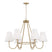 Matte Brass with Soft White Fabric Stay-Straight Shades Glass and White Shade