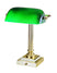 Polished Brass with Glass Glass and Green Shade