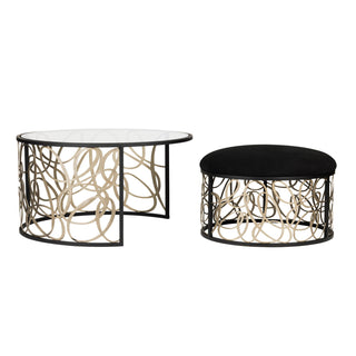 Scribble Nesting Coffee Table and Ottoman by Varaluz