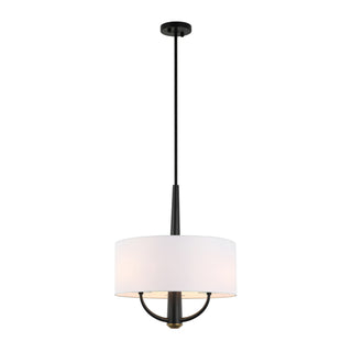Buy black-satin-brass-with-white-cotton-glass-and-white-shade Patchwork Pendant by Varaluz