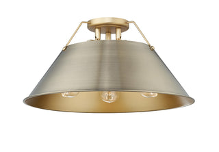 Buy brushed-champagne-brass-with-aged-brass-glass-and-brass-gold-shade Orwell Flush Mount Light by Golden