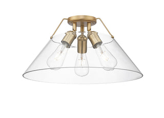 Buy brushed-champagne-brass-with-clear-glass-glass-and-clear-shade Orwell Flush Mount Light by Golden