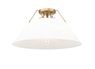 Buy brushed-champagne-brass-with-opal-glass-glass-and-opal-shade Orwell Flush Mount Light by Golden