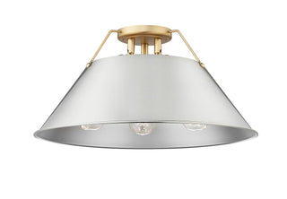 Buy brushed-champagne-brass-with-pewter-glass-and-silver-gray-shade Orwell Flush Mount Light by Golden