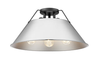 Buy matte-black-with-chrome-glass Orwell Flush Mount Light by Golden