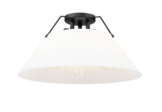 Buy matte-black-with-opal-glass-glass-and-opal-shade Orwell Flush Mount Light by Golden